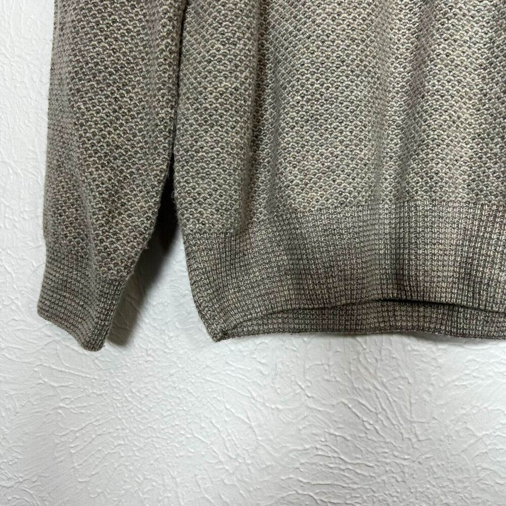 Joseph Abboud Gray Waffle Knit Long Sleeve Wool Nylon Sweater Size Medium - Picture 5 of 10